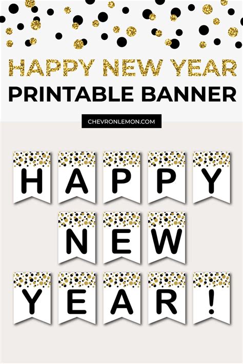 Happy New Year Banner – Free Printable With 